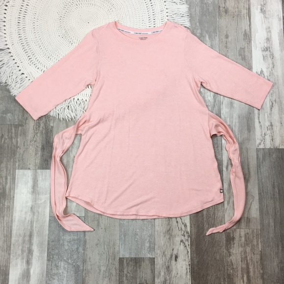 Calvin Klein Tops - Calvin Klein M Pink Stretch Performance Blouse Tie